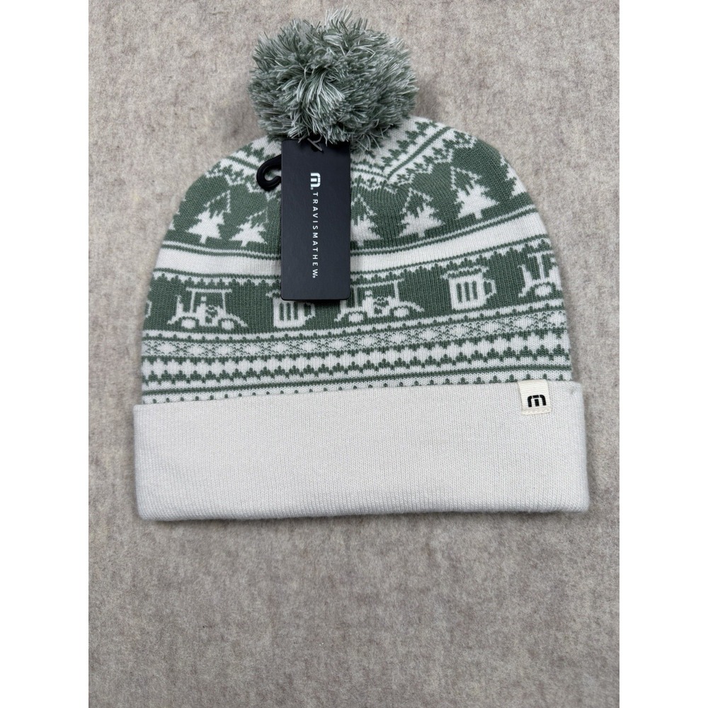 Travis Mathew Milk & Cookies Golf‎ Beanie Pom On Top New With Tags